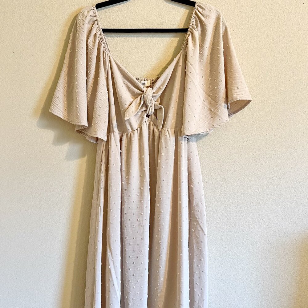 Pinkblush Textured Dot Front Tie Maternity Dress